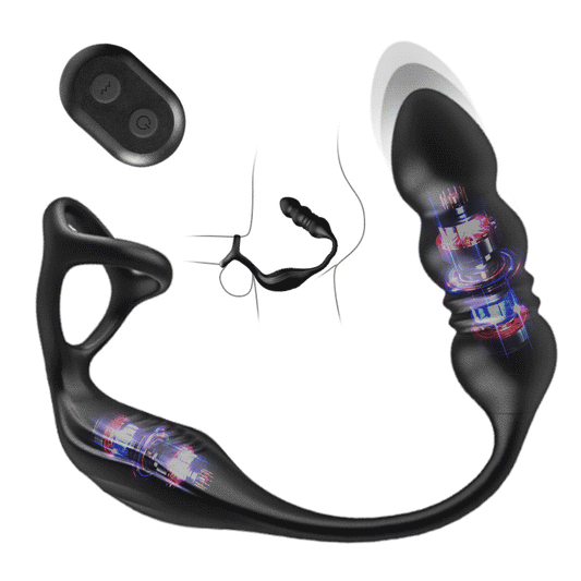 Mike 9 Masseur Prostatique Wearable à Vibrations et Pulsations avec Anneau Pénienn