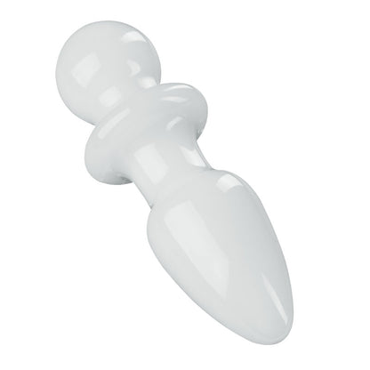 Plug anal en verre Jade blanc Moyen