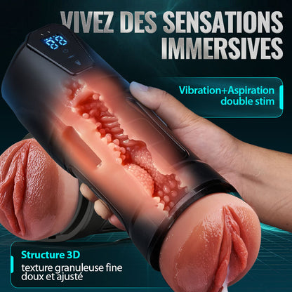 Challenger - 10 Vibrations, 5 Aspirations, Vagin Ultra-Réaliste, Masturbateur Simulé