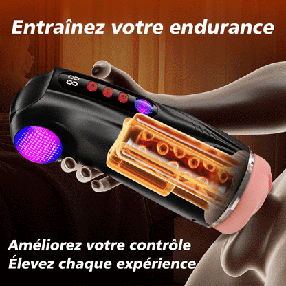 【Vente flash : -30 %】Daphne - Pompe à Penis avec 3 Manches Interchangeables, Chatte de Poche, 9 Modes de Succion & 9 Modes de Vibration, Masturbateur Masculin