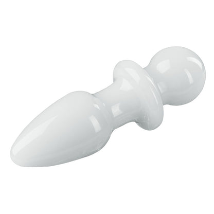 Plug anal en verre Jade blanc Moyen