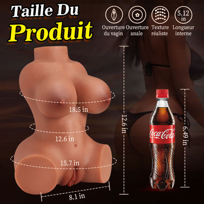 2.7KG 3 IN 1 Doggystyle Brown Poupée Sexuelle Réaliste