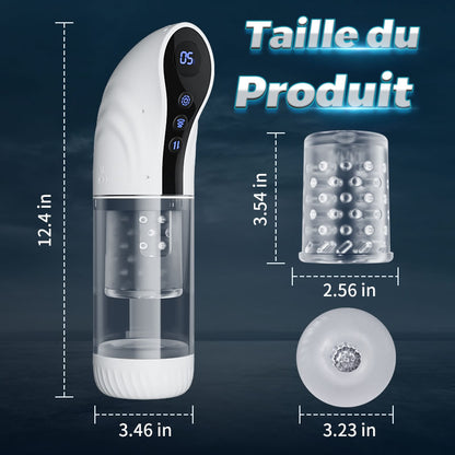 9 Aspirer&Pousser&Tourner LCD Masturbateur Cup avec fonction vocale