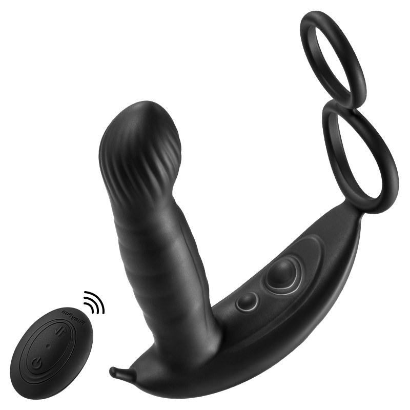 【Conception de marque exclusive】 Masseur de prostate direct à 5 poussées et 10 vibrations avec anneau pénien