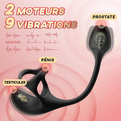 Zenith - Plug anal Stimulateur vibrant à balle avec cockring