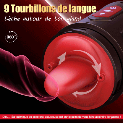 【Expédition le 20 août】Kiss Mark - Masturbateur masculin avec écouteurs, 9 vibrations, 9 succions, 9 rotations