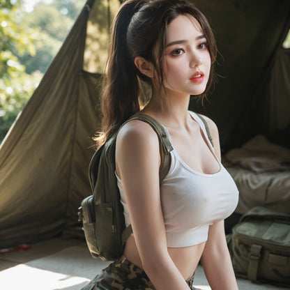 【-250 €，3 jours seulement】Hannah - Poupée sexuelle de 148 cm aux cheveux noirs soyeux et au regard profond et apaisant pour des moments intimes