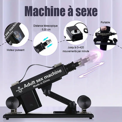 Plaisir ultime avec la machine sexuelle la mieux notée - 7 accessoires, poussée automatique, amour anal
