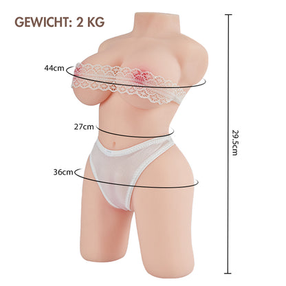 Masturbateur réaliste Double canal , petite taille pour les débutants