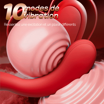 Little Rose - Vibromasseur féminin à 10 fréquences, vibration à 10 fréquences, matériau ultra-doux