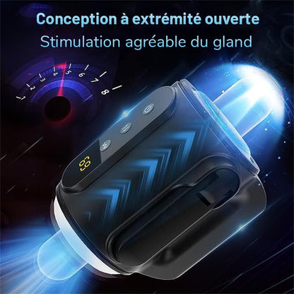 Masturbateur automatique pour hommes avec deux poignées et des vibrations de stretch avec 9 fréquences