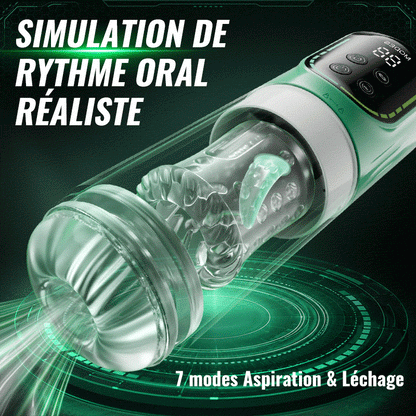 【Abordable】Heaven - Masturbateur Automatique 5-en-1 Rotatif Poussant Aspiration Vibrant Léchage Stroker