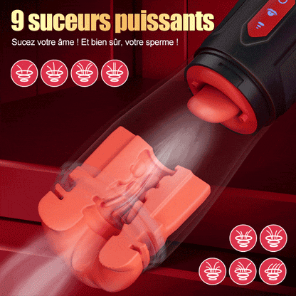 【Expédition le 20 août】Kiss Mark - Masturbateur masculin avec écouteurs, 9 vibrations, 9 succions, 9 rotations