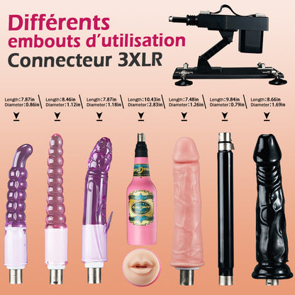 Azax - Plaisir ultime avec la machine sexuelle la mieux notée - 7 accessoires, poussée automatique, amour anal
