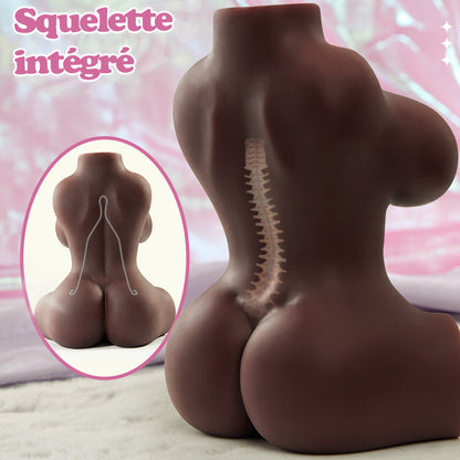 Leni - Torse sensuel à double canal avec corps TPE souple et structure interne intense