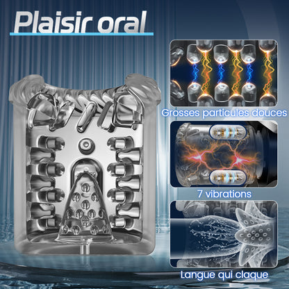 King - Masturbateur automatique 4 en 1 pour hommes, 100% étanche