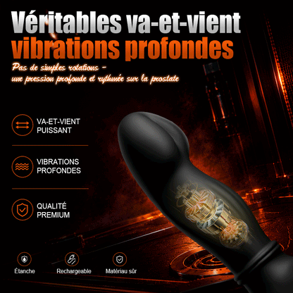 Hugo – Masséur de prostate portable à mouvements de va-et-vient avec sangles, double commande via application et télécommande