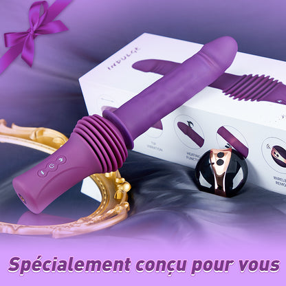 Dildo amélioré extra-long de 4,33 pouces avec base réglable à 145°, fonction chauffante et vibrante