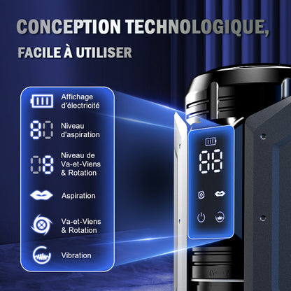 King - Masturbateur automatique 4 en 1 pour hommes, 100% étanche