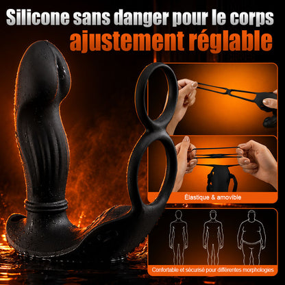 Hugo – Masséur de prostate portable à mouvements de va-et-vient avec sangles, double commande via application et télécommande