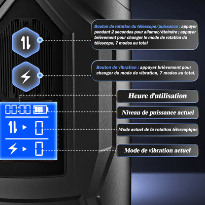 Masturbateur cup électrique télescopique, Rotatif, Vibrant, 3 en 1 avec 7 fréquences