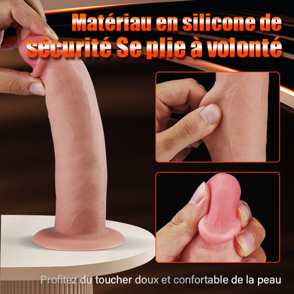 Widowmaker 10 Vibrations 7 Fréquences ajustables avec prépuce complet et Dildo avec base à ventouse de 7,36 pouces