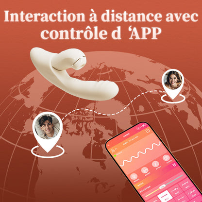 SVAKOM 4 en 1 APP Contrôle Poussée Sucer Chauffage Vibromasseur Point G Stimulateur d'aspiration détachable