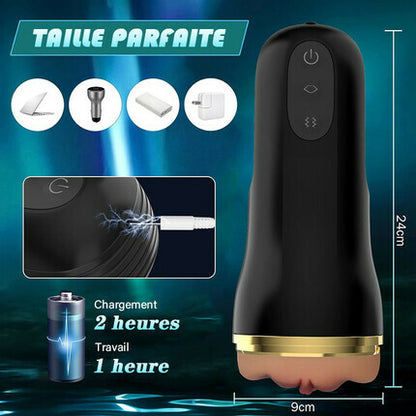 5 Succion 10 Vibration Entrée Vaginale Simulée Masturbateur Cup