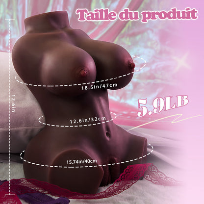 Leni - Torse sensuel à double canal avec corps TPE souple et structure interne intense