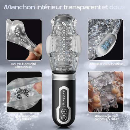 TORNADO 3.0 Version 7 Vibrant 5 Rotating Thrusting Fellation Masturbateur