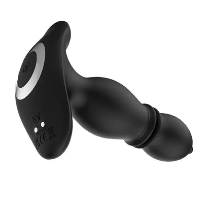 2 en 1 Plug Anal Prostate 9 modes de télescopique 9 modes de vibration 14,5cm Noir Acmejoy-Fr