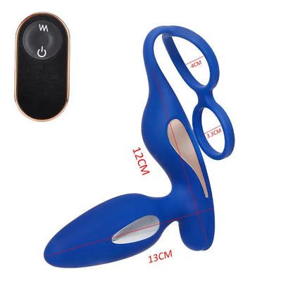 Viromasseur Prostate+Cockring 2 En 1 9 Vibrations 5 Chocs Electriques Acmejoy